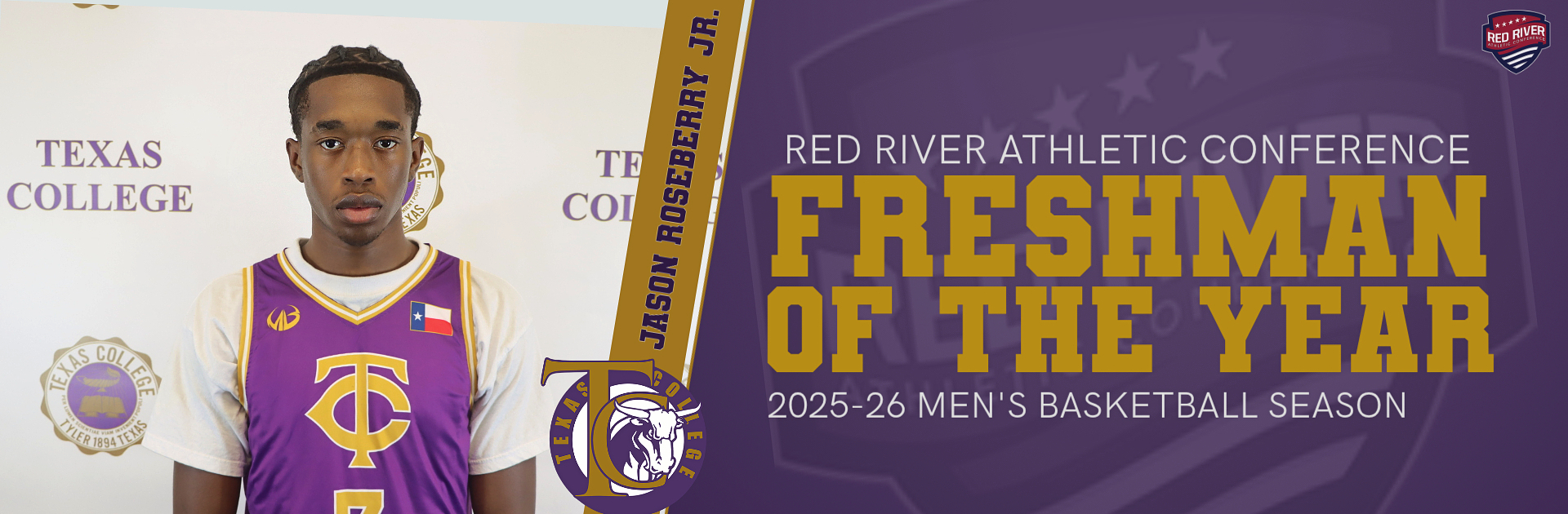 Jason Roseberry Jr. Named 2026 Red River Conference Freshman of the Year