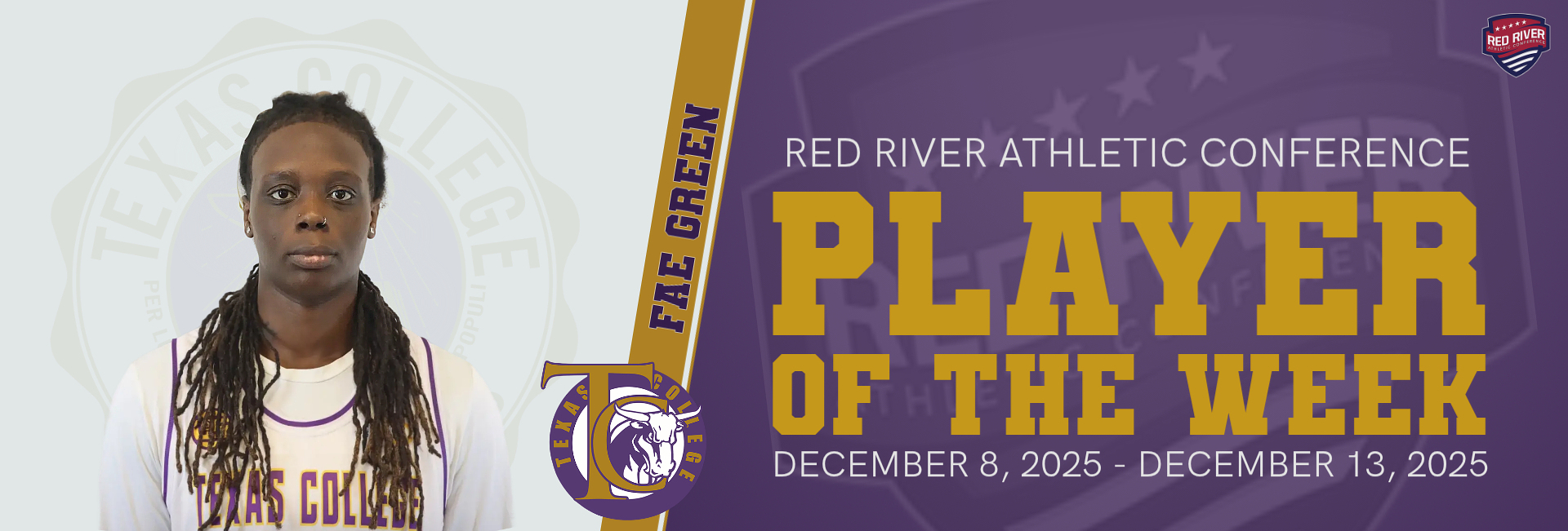 Fae Green Named Offensive Red River Athletic Conference Player of the Week
